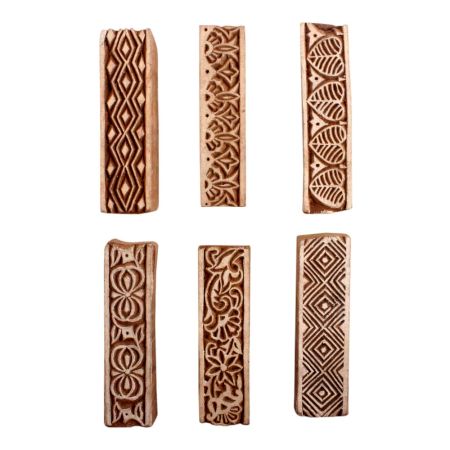 Set of 6 Piece New Mix Wooden Printing Block